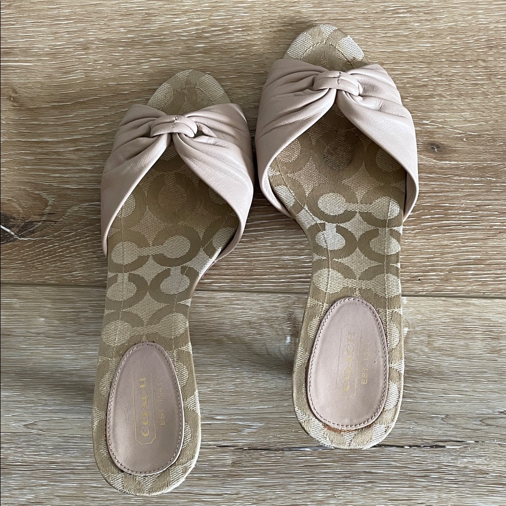Coach Knot Leather Slide Mules 8B - Picture 10 of 12